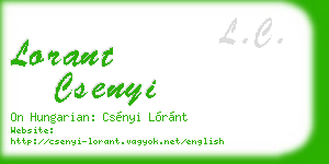 lorant csenyi business card