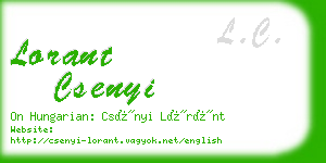 lorant csenyi business card